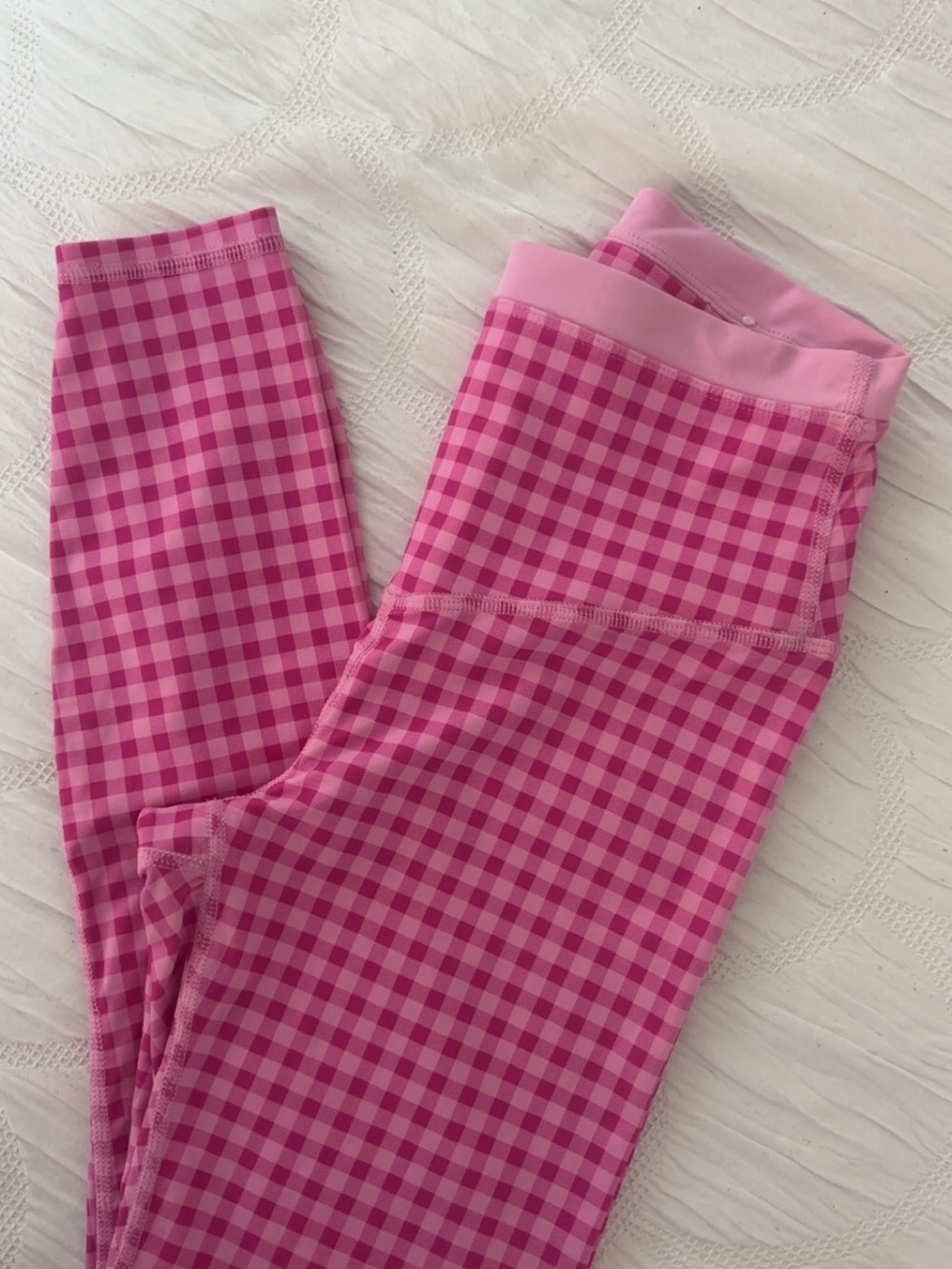 JoyLab Pink Gingham Kids Leggings